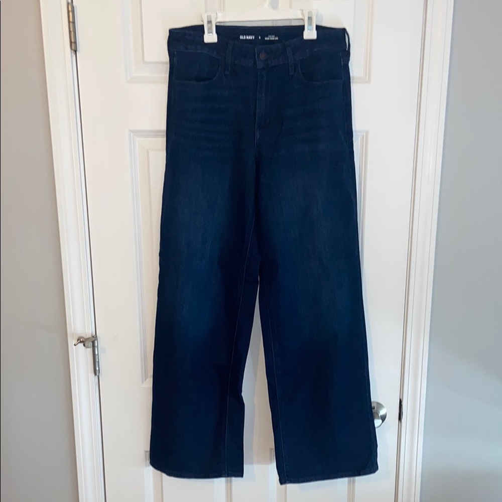 Old Navy Wow Wide Leg High-Rise Jeans - Dark Blue